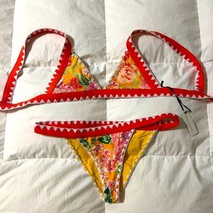 Lovers + Friends Tangerine Floral bikini